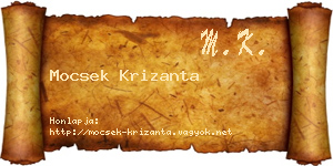 Mocsek Krizanta névjegykártya